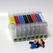 Перезаправляемые картриджи (ПЗК) для Epson Stylus Photo R800, R1800, 8 цветов, с авто чипами