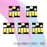 Чипы для Canon PIXMA iP4200, iP4500, iP5200, iP4300, MP610, MP600, MP500, iP5300, MP800, MP810, MP530, MP830, MX850, авто обнуляемые для картриджей, ПЗК, СНПЧ, комплект 5 цветов (CLI-8, PGI-5BK)