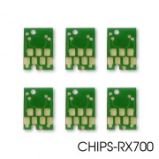 Чипы для картриджей ПЗК и СНПЧ к Epson Stylus Photo RX700 (T5591, T5592, T5593, T5594, T5595, T5596), авто обнуляемые, 6 цветов