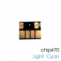 Чип для картриджей (ПЗК/ДЗК) HP 70 Light Cyan для DesignJet Z2100, Z5200 (авто обнуляемый), независимый, светло-голубой