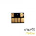 Чип для картриджей (ПЗК/ДЗК) HP 70 Yellow для DesignJet Z2100, Z5200, Z5400 (авто обнуляемый), независимый, жёлтый-