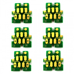 Чипы к ПЗК для Epson SureColor SC-F2000, SC-F2100 (5-цветные модели), одноразовые, комплект 5 цветов, 6