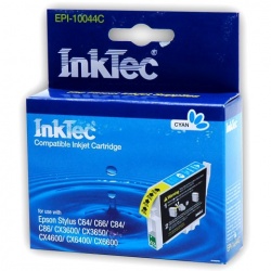 Картридж для Epson Stylus C86, CX6600, C84, CX6400, C64, CX3650, CX3600, CX4600, C66 совместимый голубой InkTec EPI-10044C (T0442)