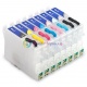 Перезаправляемые картриджи (ПЗК/ДЗК) для Epson Stylus Photo R2400/2400 (T0591-T0599)  с авто-чипами, 8 цветов