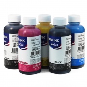 Чернила для Epson L7160, L7180 (Фабрика Печати), InkTec пигментные E0013 + водные E0017, комплект 5 цветов по 100 мл