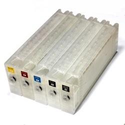 Перезаправляемые картриджи (ПЗК/ДЗК) для Epson SureColor SC-T3200, SC-T3000, SC-T5200, SC-T7000, SC-T7200, SC-T5000, с чипами и пакетом, 700 мл (совм. T6941-T6945), комплект 5 цветов