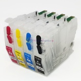 Перезаправляемые картриджи ПЗК для Brother MFC-J895DW, DCP-J572DW, MFC-J497DW, MFC-J491DW, DCP-J774DW, DCP-J772DW, MFC-J890DW (замена LC3211), с одноразовыми чипами, комплект 4 цвета