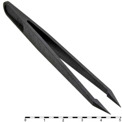 Пинцет пластиковый прямой формы с заостренными кончиками, 117 мм, чёрный, антистатический, для чипов