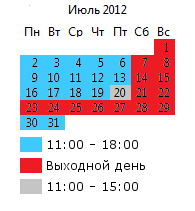 График работы МногоЧернил.ру на июль 2012 года