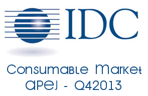 IDC: рынок расходных материалов в регионе APEJ в 4 квартале 2013 г.