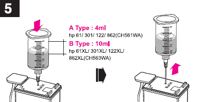 Инструкция по заправке чёрных HP 650, HP 122 Black с помощью набора 1061D (6)