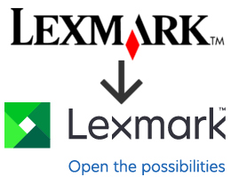 Старый и новый логотипы Lexmark