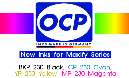 Новые чернила OCP для Canon Maxify BKP, YP, CP, MP 230