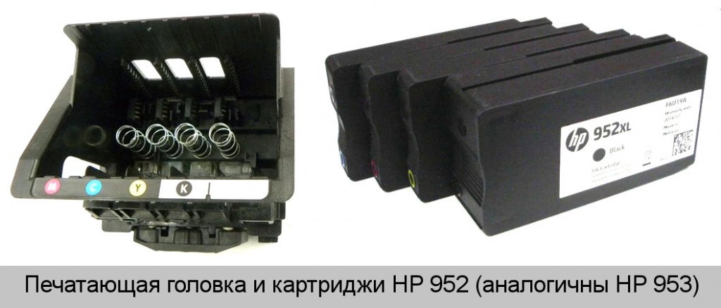 Печатающая головка и картриджи HP 952 (аналогичны 953)