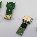 Как выглядит батарея и чипы для Brother LC3619 снизу