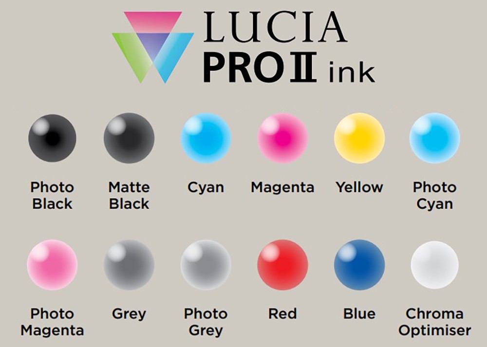 Canon imagePROGRAF PRO-526/546/566: 12-цветная система чернил LUCIA PRO II