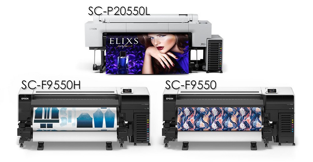 Epson выпускает SC-F9550/SC-F9550H для сублимационной печати и SC-P20550L для печати с пигментными чернилами