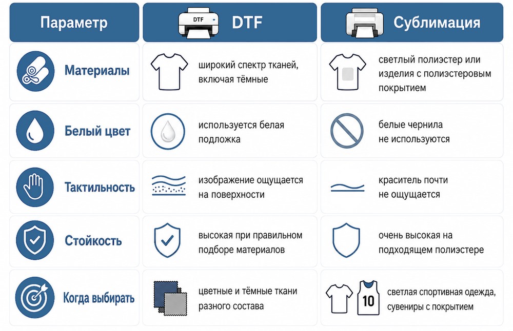DTF и сублимация: основные различия DTF и сублимация: основные различия