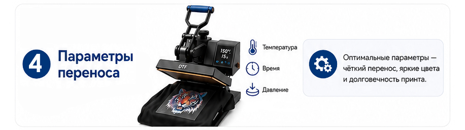 DTF. Как выбрать расходные материалы - Параметры переноса DTF. Как выбрать расходные материалы - Параметры переноса