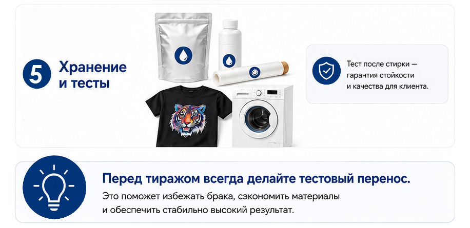 DTF. Как выбрать расходные материалы - Хранение и тесты DTF. Как выбрать расходные материалы - Хранение и тесты