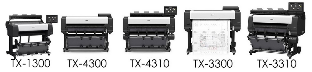 Новые плоттеры Canon imagePROGRAF TX-4300, TX-4310 (44") и TX-1300, TX-3300, TX-3310 (36") с улучшенной корзиной